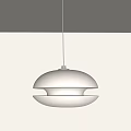Modern White Pendant Light With Double Layered Dome Design For Contemporary Home Decor