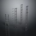 Various Metal Ladders With Different Heights And Sturdy Design For Home Or Industrial Use