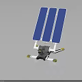 High Tech Weapon Device Integrated With Blue Solar Panels And White Support Structure