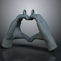 Innovative Medical Device Hand Model Demonstrating Heart Shape Gesture For Rehabilitation