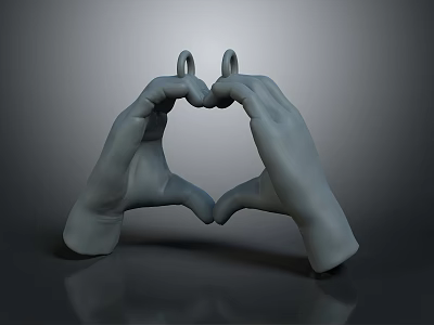 Innovative Medical Device Hand Model Demonstrating Heart Shape Gesture For Rehabilitation 3d model