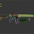 Modern Tactical Rifle with Black and Brown Body Design Displayed with Bullets