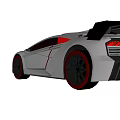 Silver Sports Car With Sleek Modern Design And Red Accent Rims