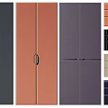 Modern Stylish Wardrobe Doors With Various Colors Sleek Handles And Panel Designs 3d model