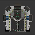 Futuristic Sci Fi Door Entrance With Metallic Structure And Blue Glowing Control Ring
