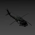 Detailed Military Helicopter With Rotors Cockpit Landing Gear And Fuselage