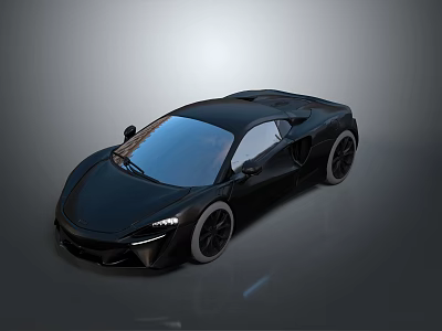 Black Sports Car With Sleek Body Modern Design And Alloy Wheels 3d model