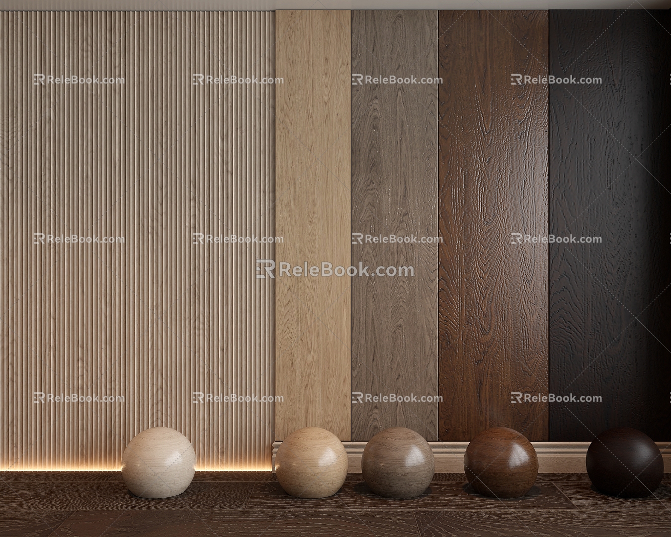 Wood veneer plank 3d model