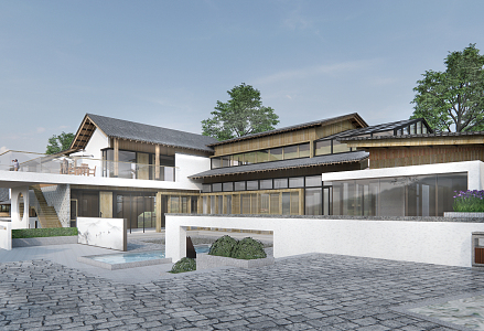 New Chinese Homestay Hotel Country Residence 3d model