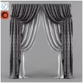 Modern Luxury Curtain Design With Gray Velvet And White Sheer Panels