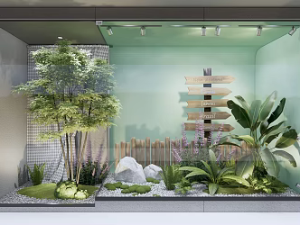 Modern Window Plant Landscape 3d model