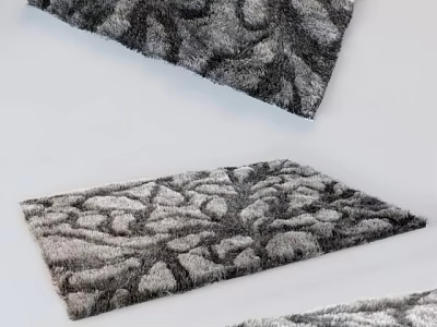 Soft Plush Square Rug With Modern Gray Pattern And Textured Surface For Living Room Decor 3d model