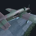Camouflage Military Aircraft Model With Cross Insignia On Ground