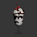 Delicious Ice Cream Sundae In Glass With Whipped Cream Chocolate Syrup And Cherries