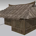 Traditional Thatched House With Wooden Structure And Classic Thatched Roof Design