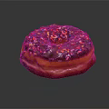 Classic Round Donut With Chocolate Glaze Colorful Sprinkles And Golden Brown Texture