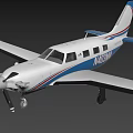 Small Commercial Airliner with Blue White Red Livery Single Propeller Fixed Wings Exterior Design