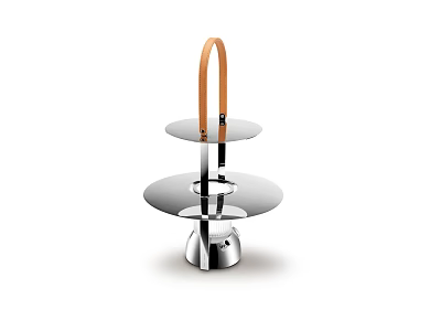 Modern Table Lamp With Leather Handle Double Metal Disc Design And Sturdy Base 3d model