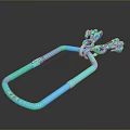 Blue Resistance Band With Loop Design And Handles For Fitness Training