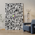 Decorative Painting Black and White Painting Carto Painting Line Painting Hanging Painting 3d model