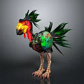 Colorful Bird With Vibrant Green Feathers Red Yellow Head And Unique Beak