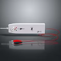 White Laptop Power Adapter LP-1 Model With Red Cable And Interface Ports 3d model