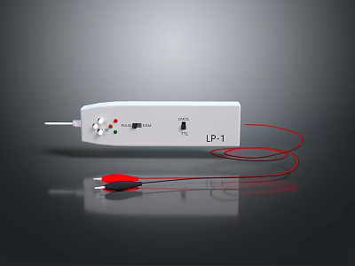 White Laptop Power Adapter LP-1 Model With Red Cable And Interface Ports 3d model