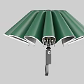 Game Movie Character With Green Foldable Umbrella Like Structure And Black Metallic Parts