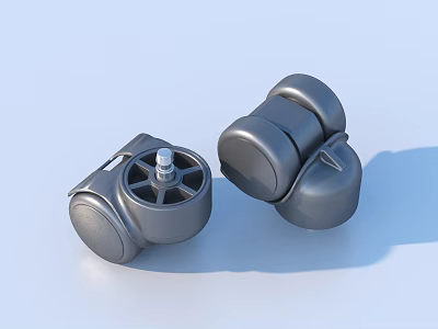 Gray Furniture Caster Wheels With Brake And Solid Wheel Structure For Home Use 3d model