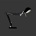 Modern Home Office Furniture Desk Lamp With Adjustable Arm Black Shade Round Base