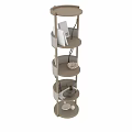 Modern Wooden Shelving Unit With Multiple Tiers For Books And Decorative Items