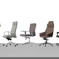 Office Chairs With Various Designs Different Colors And Modern Styles For Workspaces 3d model