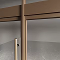 Modern Glass Entrance Door With Brass Frame And Sleek Handles In Lobby Area