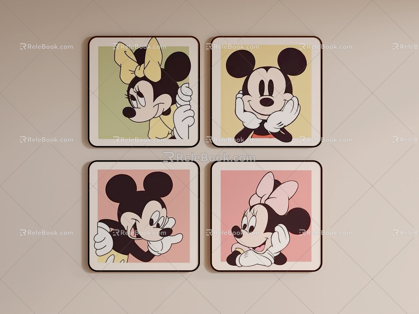 Children's Room Mickey Hanging Painting Square Hanging Painting 3d model