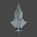 Cute White Purple Triceratops 3D Model Game Animated Character Design