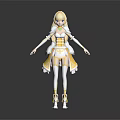 Cute Child Character With Blonde Hair In White And Yellow Outfit