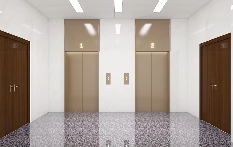 Office Building Elevator Simple Style Elevator Front Room Office Building Elevator Renovation 3d model