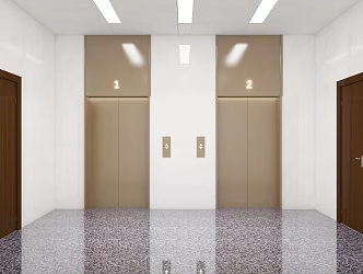 Office Building Elevator Simple Style Elevator Front Room Office Building Elevator Renovation 3d model
