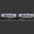 Silver Tank Train With Two Tank Cars Black Wheels And Gray Background Reflections