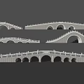Landscape Bridges With Various Arch Designs And Stone Architectural Structures 3d model