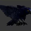Blue Bird Sculpture With Spread Wings Yellow Eyes And Black Claws