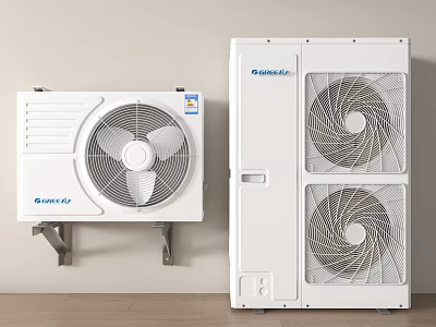 Modern White Air Conditioner Fan Units With Wall Mounted And Floor Standing Styles 3d model