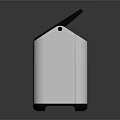 Modern Public Facility Recycling Bin with Waste Disposal Icon and Lid Design