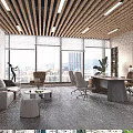 Modern Meeting Room Interior With Tables Yellow White Chairs Large Screen And Green Plants