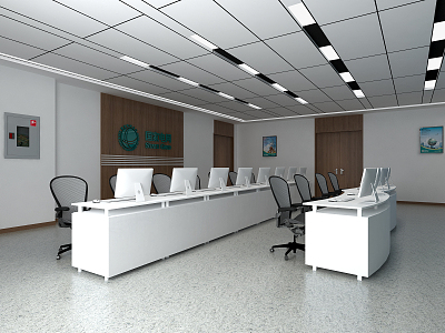 modern monitoring room 3d model