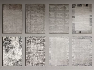 Square Rugs with Various Patterns and Textures for Modern Interior Design 3d model