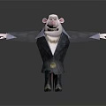 3D Game Movie Character Rat Wearing Suit With Open Arms And Pink Nose Design