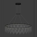 Modern Elegant Crystal Chandelier with Gold Frame Circular Hanging Decorative Lighting Fixture