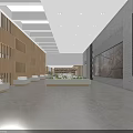 Bright Spacious Modern Sales Office Interior With Warm Wooden Partition And Real Estate Sand Models