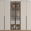 Modern Wardrobe Handle-free Bedroom Wardrobe 3d model